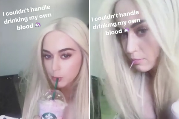 Katy Perry Spits Out Unicorn Frappuccino Katy Perry Spits Out Unicorn Frappuccino