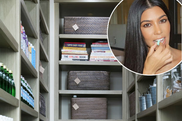 Inside Kourtney Kardashian S Kitchen Pantry Celebuzz Kourtney Kardashian Pantry Kitchen Home House Mansion